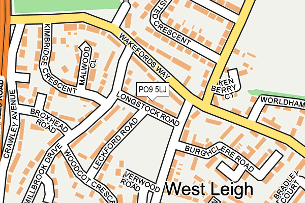 PO9 5LJ map - OS OpenMap – Local (Ordnance Survey)
