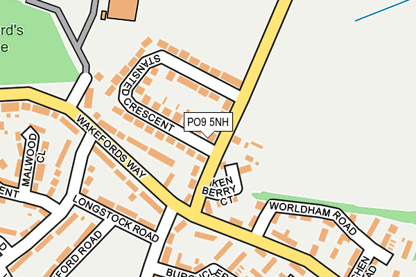 PO9 5NH map - OS OpenMap – Local (Ordnance Survey)