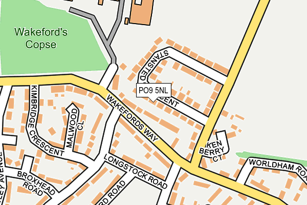 PO9 5NL map - OS OpenMap – Local (Ordnance Survey)