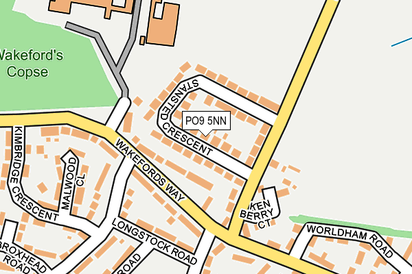 PO9 5NN map - OS OpenMap – Local (Ordnance Survey)