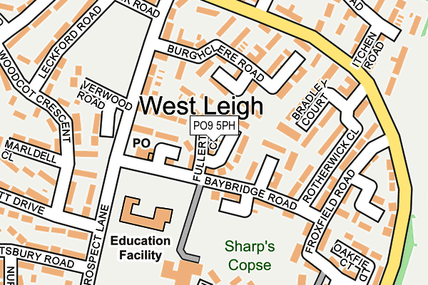 PO9 5PH map - OS OpenMap – Local (Ordnance Survey)