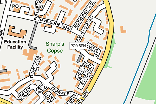 PO9 5PN map - OS OpenMap – Local (Ordnance Survey)