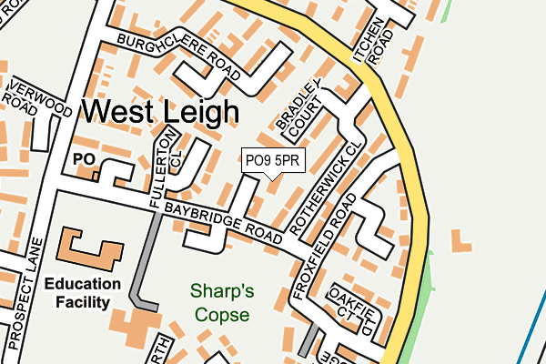 PO9 5PR map - OS OpenMap – Local (Ordnance Survey)