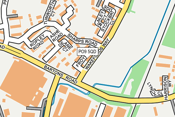PO9 5QD map - OS OpenMap – Local (Ordnance Survey)