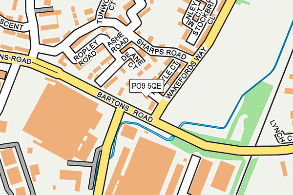 PO9 5QE map - OS OpenMap – Local (Ordnance Survey)