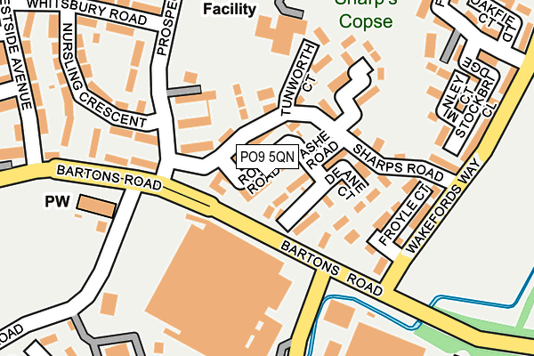 PO9 5QN map - OS OpenMap – Local (Ordnance Survey)
