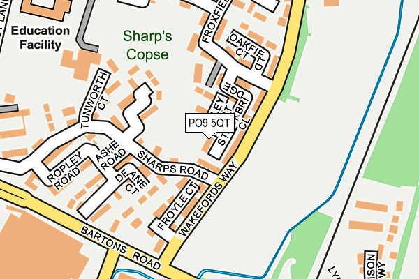 PO9 5QT map - OS OpenMap – Local (Ordnance Survey)