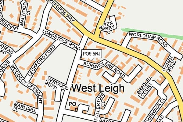 PO9 5RJ map - OS OpenMap – Local (Ordnance Survey)