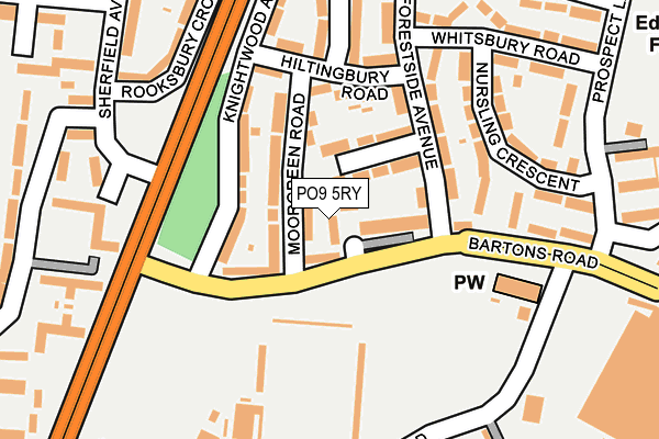 PO9 5RY map - OS OpenMap – Local (Ordnance Survey)