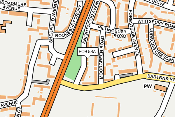 PO9 5SA map - OS OpenMap – Local (Ordnance Survey)