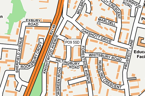 PO9 5SD map - OS OpenMap – Local (Ordnance Survey)
