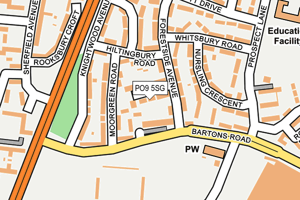 PO9 5SG map - OS OpenMap – Local (Ordnance Survey)