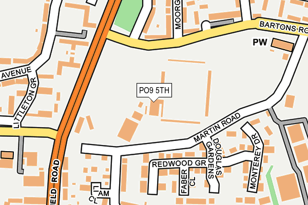 PO9 5TH map - OS OpenMap – Local (Ordnance Survey)