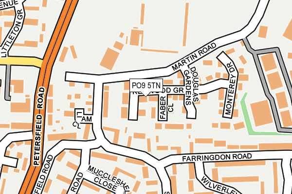 PO9 5TN map - OS OpenMap – Local (Ordnance Survey)