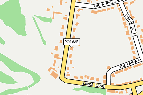 PO9 6AE map - OS OpenMap – Local (Ordnance Survey)