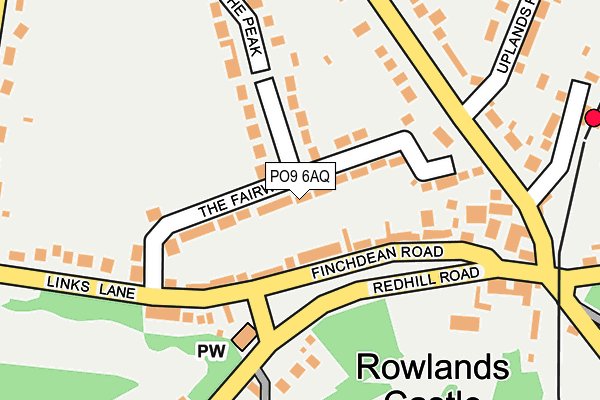 PO9 6AQ map - OS OpenMap – Local (Ordnance Survey)