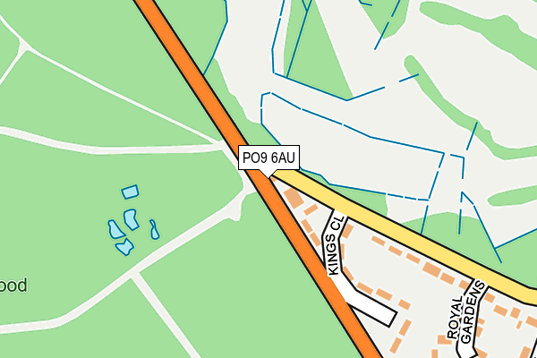PO9 6AU map - OS OpenMap – Local (Ordnance Survey)