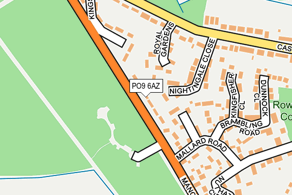 PO9 6AZ map - OS OpenMap – Local (Ordnance Survey)