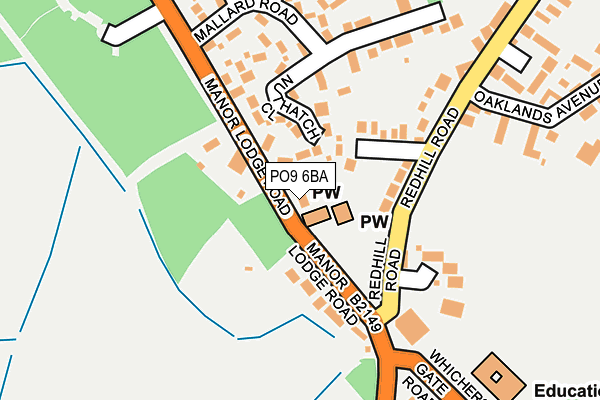 PO9 6BA map - OS OpenMap – Local (Ordnance Survey)