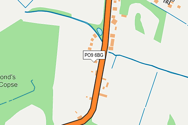 PO9 6BG map - OS OpenMap – Local (Ordnance Survey)