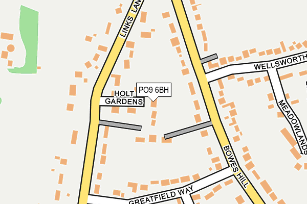 PO9 6BH map - OS OpenMap – Local (Ordnance Survey)
