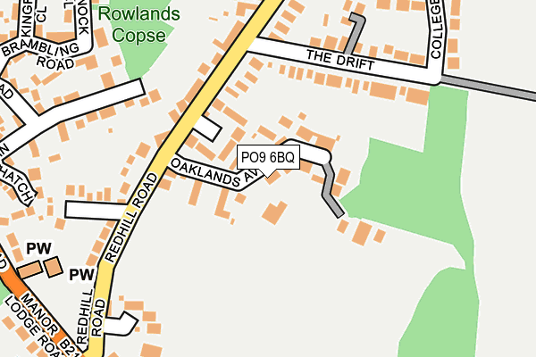 PO9 6BQ map - OS OpenMap – Local (Ordnance Survey)