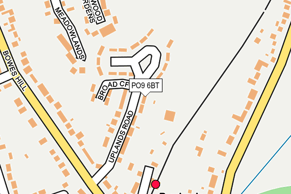 PO9 6BT map - OS OpenMap – Local (Ordnance Survey)