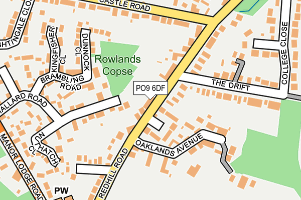 PO9 6DF map - OS OpenMap – Local (Ordnance Survey)