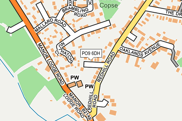 PO9 6DH map - OS OpenMap – Local (Ordnance Survey)