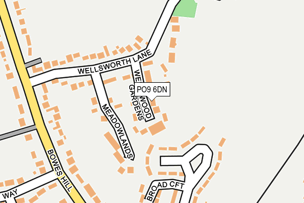 PO9 6DN map - OS OpenMap – Local (Ordnance Survey)