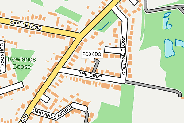 PO9 6DQ map - OS OpenMap – Local (Ordnance Survey)