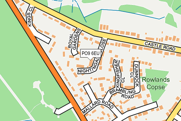 PO9 6EU map - OS OpenMap – Local (Ordnance Survey)