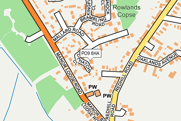 PO9 6HA map - OS OpenMap – Local (Ordnance Survey)