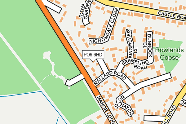 PO9 6HD map - OS OpenMap – Local (Ordnance Survey)