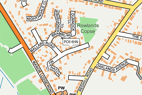 PO9 6HN map - OS OpenMap – Local (Ordnance Survey)