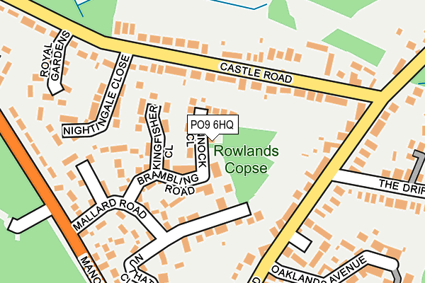 PO9 6HQ map - OS OpenMap – Local (Ordnance Survey)