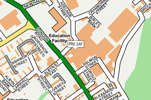 PR0 2AF map - OS OpenMap – Local (Ordnance Survey)