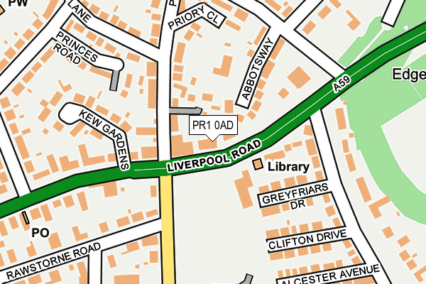 PR1 0AD map - OS OpenMap – Local (Ordnance Survey)
