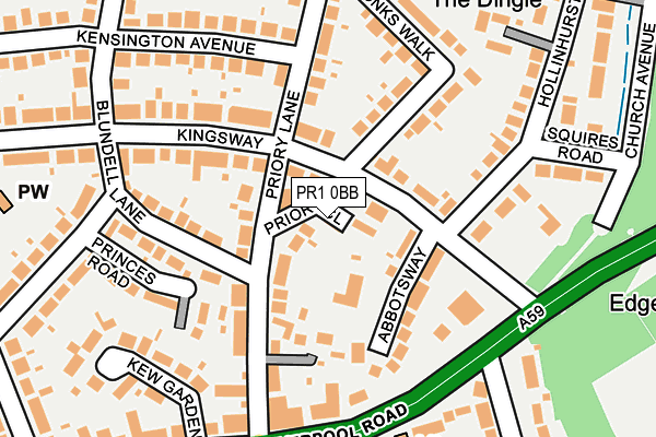 PR1 0BB map - OS OpenMap – Local (Ordnance Survey)