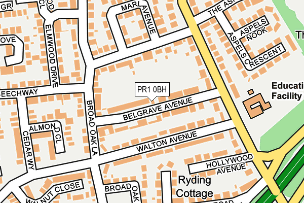 PR1 0BH map - OS OpenMap – Local (Ordnance Survey)