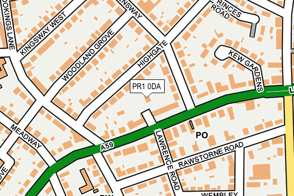 PR1 0DA map - OS OpenMap – Local (Ordnance Survey)