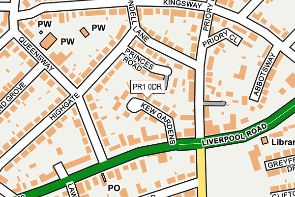 PR1 0DR map - OS OpenMap – Local (Ordnance Survey)