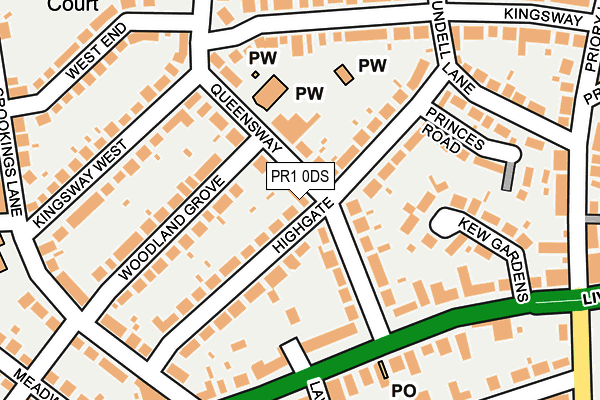 PR1 0DS map - OS OpenMap – Local (Ordnance Survey)