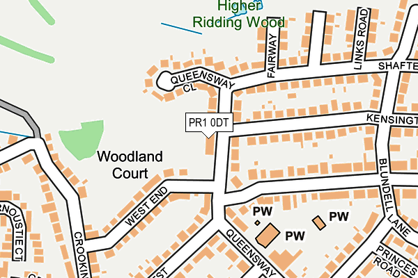 PR1 0DT map - OS OpenMap – Local (Ordnance Survey)