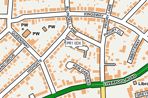 PR1 0DX map - OS OpenMap – Local (Ordnance Survey)