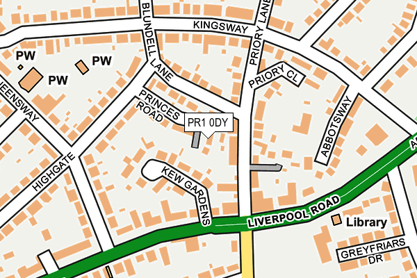 PR1 0DY map - OS OpenMap – Local (Ordnance Survey)