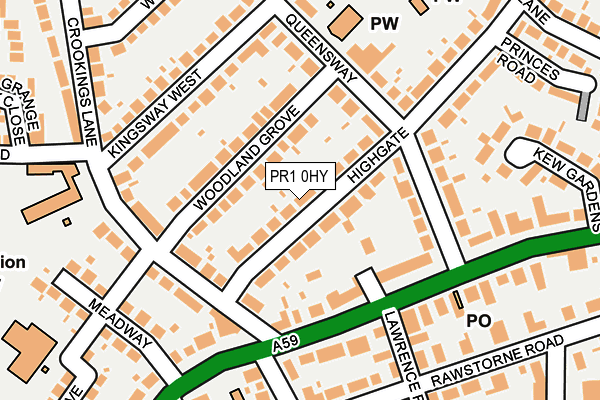 PR1 0HY map - OS OpenMap – Local (Ordnance Survey)