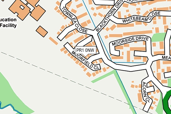 PR1 0NW map - OS OpenMap – Local (Ordnance Survey)