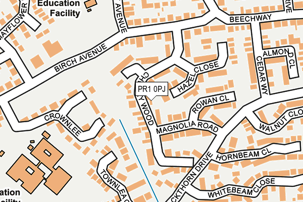 PR1 0PJ map - OS OpenMap – Local (Ordnance Survey)