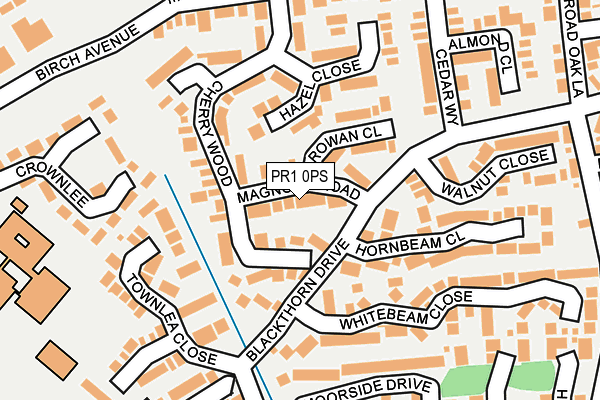 PR1 0PS map - OS OpenMap – Local (Ordnance Survey)